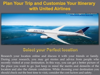 Plan Your Trip and Customize Your Itinerary with United Airlines