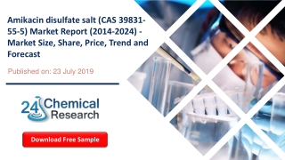 Amikacin disulfate salt (CAS 39831-55-5) Market Report (2014-2024) - Market Size, Share, Price, Trend and Forecast