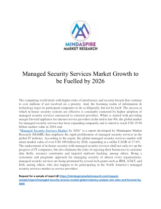 Managed Security Services Market Growth to be Fuelled by 2026