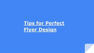 Tips for perfect flyer design