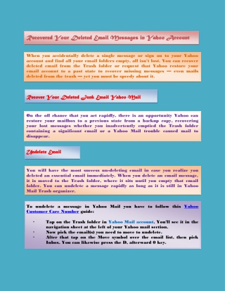 Recovered Your Deleted Email Messages in Yahoo Account