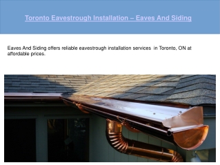 Eavestrough Installation Toronto