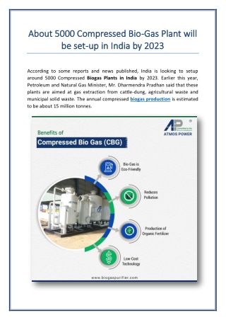 Benefits of Compressed Biogas (CBG)