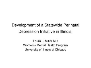 Development of a Statewide Perinatal Depression Initiative in Illinois 