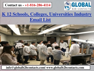 K 12 Schools, Colleges, Universities Industry Email List