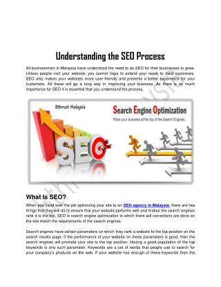 Understanding the SEO Process - Search Engine Optimization Malaysia 