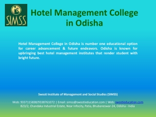 Hotel Management College in Odisha