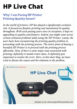 HP Live Chat | HP Live Service for Your Printer Issues