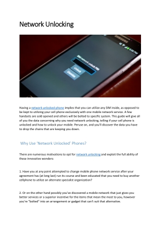 Network Unlocking|Network Unlocking Service