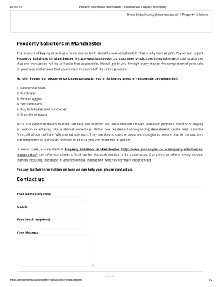 Property Solicitors in Manchester