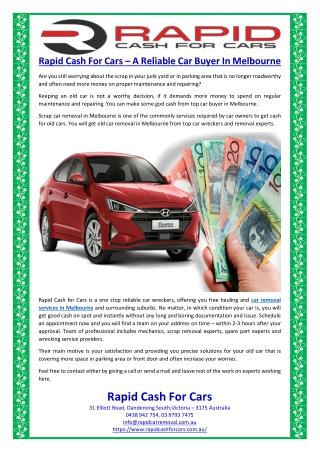 Rapid Cash For Cars – A Reliable Car Buyer In Melbourne