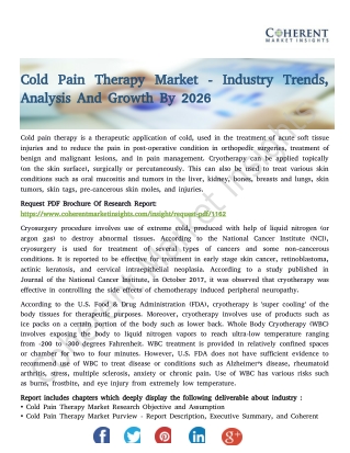 Cold Pain Therapy Market - Industry Trends, Analysis And Growth By 2026