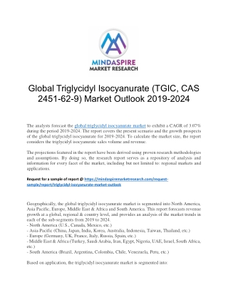 Global Triglycidyl Isocyanurate (TGIC, CAS 2451-62-9) Market Outlook 2019-2024