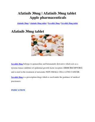 Afatinib 30mg | Afatinib 30mg tablet | Xovoltib | Apple pharmaceuticals