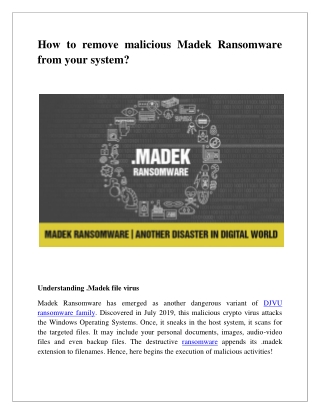 How to Remove Malicious Madek Ransomware From Your System