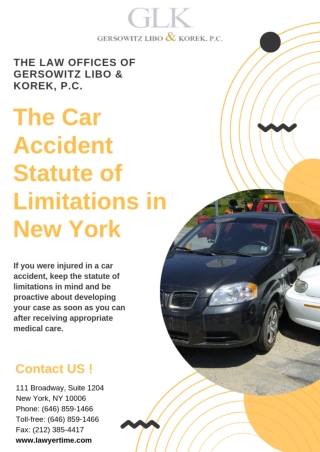 The Car Accident Statue of Limitation in New York