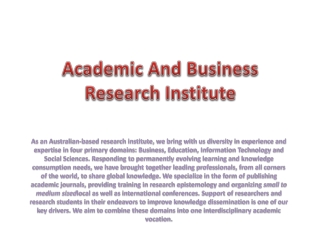 Academic And Business Research Institute-Apiar.org.au