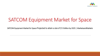 SATCOM Equipment Market for Space | Market Size, Trends and Forecast 2025