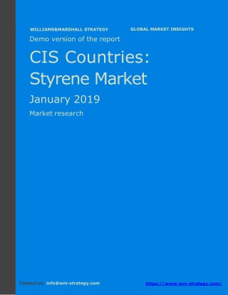 WMStrategy Demo CIS Countries Styrene Market January 2019