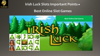 Irish Luck Slots Important Points - Best Online Slot Games