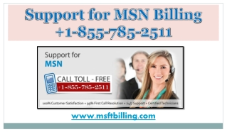 MSN Billing | 1-855-785-2511 | MSN Billing Update