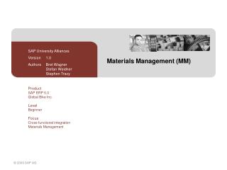 Materials Management (MM)