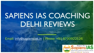 SAPIENS IAS COACHING DELHI REVIEWS