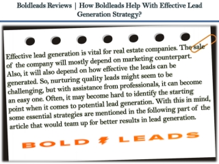 Boldleads Reviews | How Boldleads Help With Effective Lead Generation Strategy?