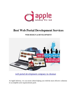 Best Web Portal Development Services in Chennai - Apple Infoway