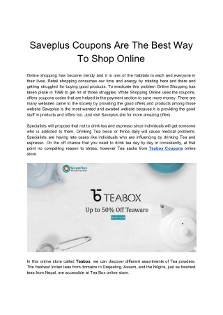 Saveplus Coupons Are The Best Way To Shop Online