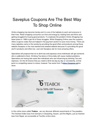 Saveplus Coupons Are The Best Way To Shop Online