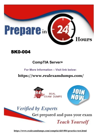 Download Free CompTIA SK0-004 Exam Question Dumps at RealExamDumps.com
