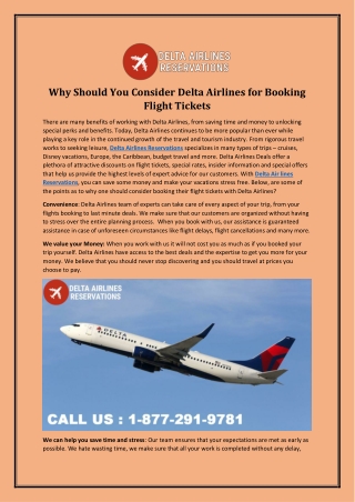 Why Should You Consider Delta Airlines for Booking Flight Tickets