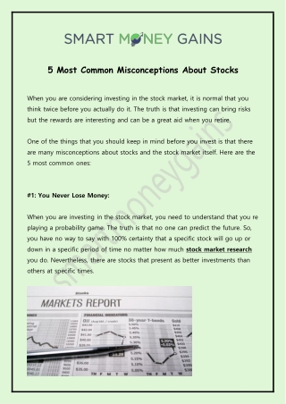 5 Most Common Misconceptions About Stocks