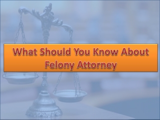 What Should You Know About Felony Attorney