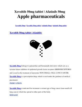 Xovoltib 50mg tablet | afatinib 50mg | Apple pharmaceuticals