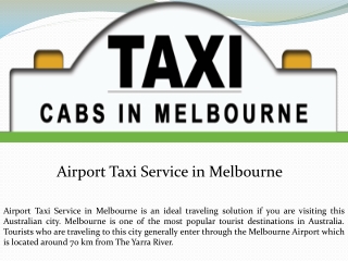 Airport Taxi Service in Melbourne