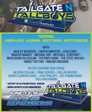 Tailgate N' Tallboys music festival with BRETT YOUNG and more