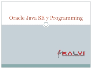 Oracle Java SE 7 Programming