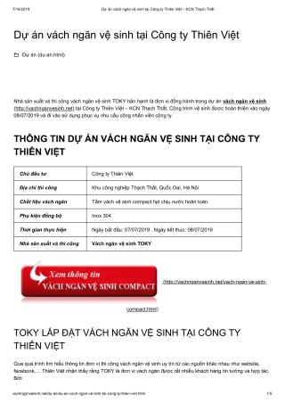 du an vach ngan ve sinh cho cong ty thien viet