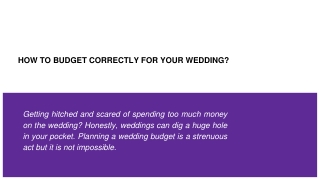 How To Budget Correctly For Your Wedding?