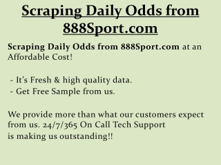 Scraping Daily Odds from 888Sport.com