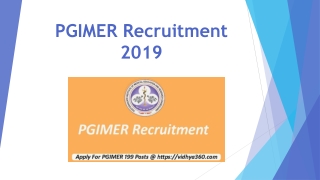 PGIMER Recruitment 2019: Online Apply For PGIMER Group B & C Jobs