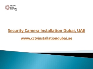 Security Camera Installation Dubai, UAE