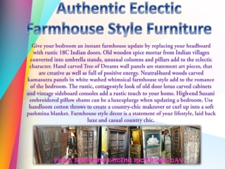 Authentic Eclectic Farmhouse Style Furniture