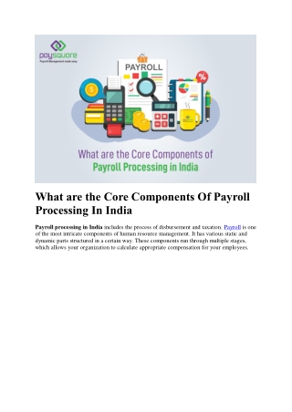 What are the Core Components Of Payroll Processing In India