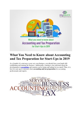 What You Need to Know about Accounting and Tax Preparation for Start-Ups in 2019