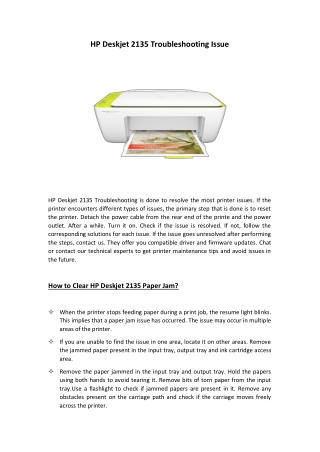Hp Deskjet 2135 Troubleshooting Issue [Solved]