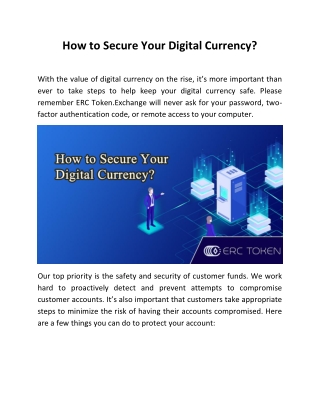 How to Secure Your Digital Currency?