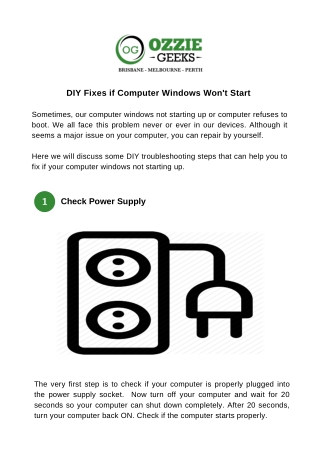 DIY Fixes if Computer Windows Won't Start